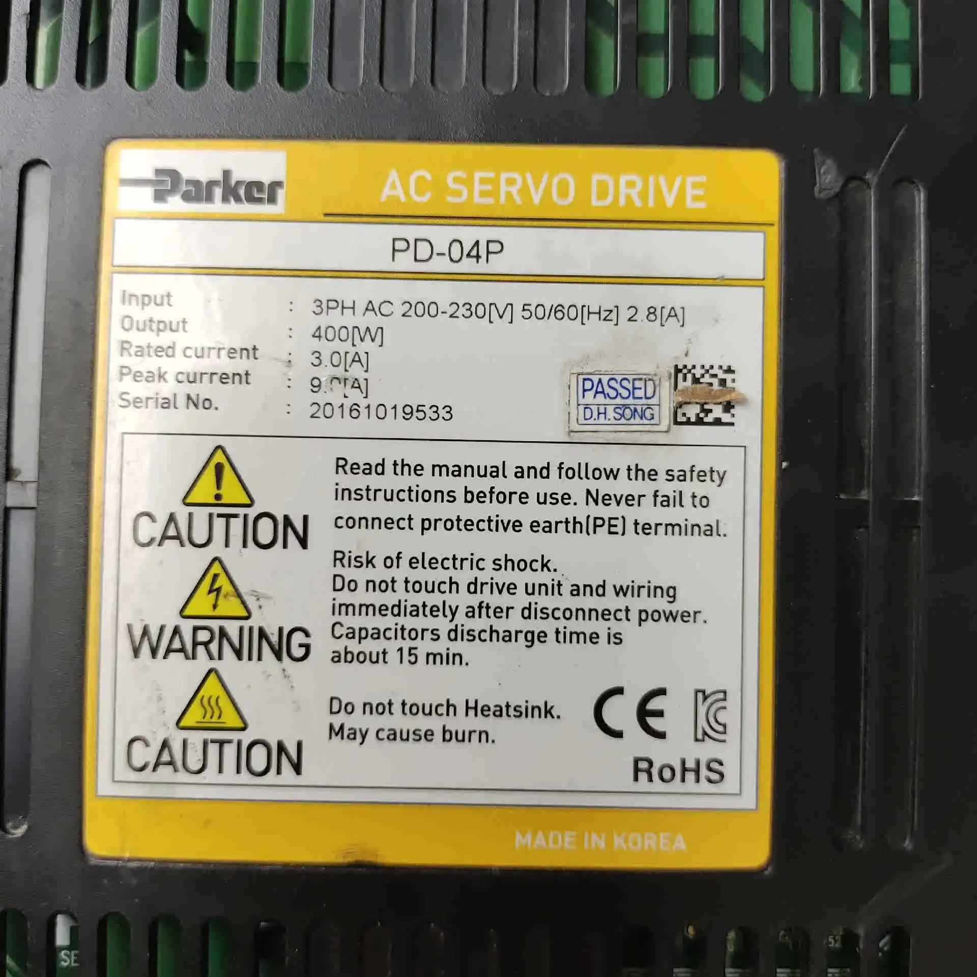 Servo Drive para Parker, PD-04P