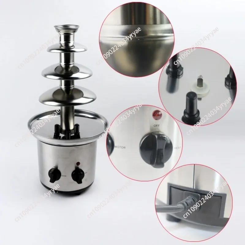4-Tier DIY Chocolate Fountain Machine - Automatic Melting Tower for Parties, Home Use, Chocolate Lava Fondue & Dessert Display