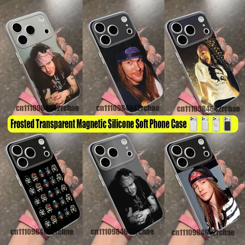 For Saul Hudson Guns N Roses Axl Rose Phone Case For iPhone 15 16 12 14 18 13 17 11 Mini Plus Pro Max For Magsafe Magnetic Clear
