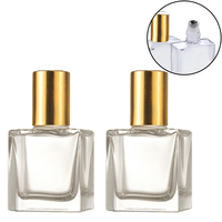 10 PCS 8ml 10ml 15ml Square Essential Oils Serum Bottle Refillable Perfume Vial Frosted Roll-on Bottle Glass Eye Dripper Pipette