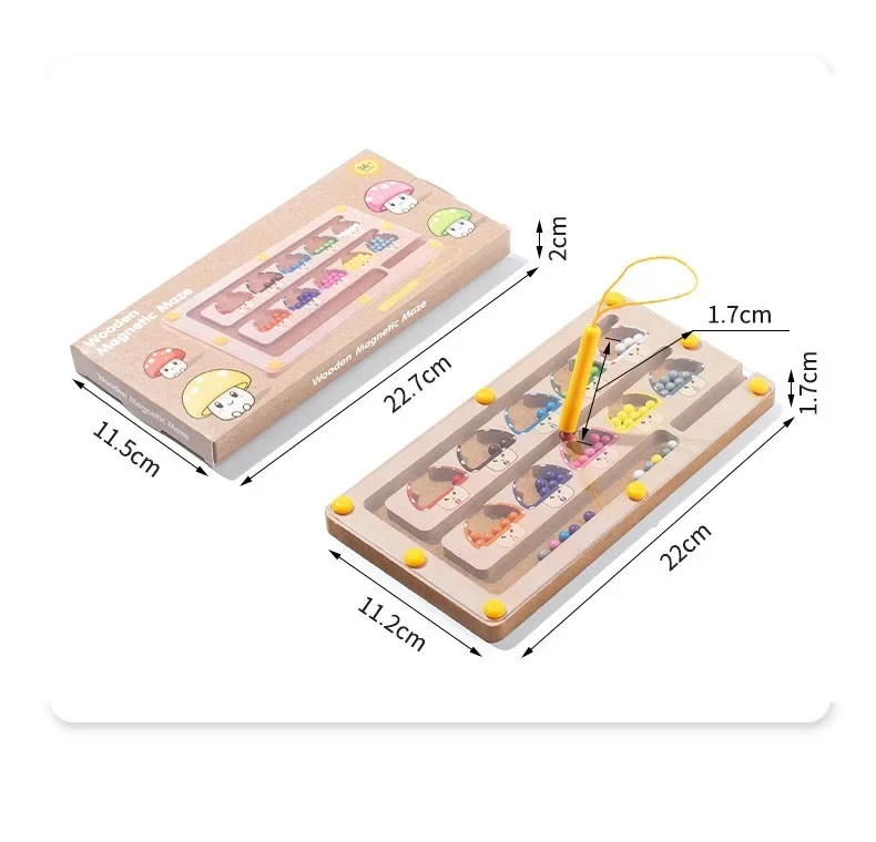 Labirinto magnetico di colori e numeri Giocattoli Montessori, ordinamento di colori in legno Puzzle con magnete di conteggio per 3+ anni