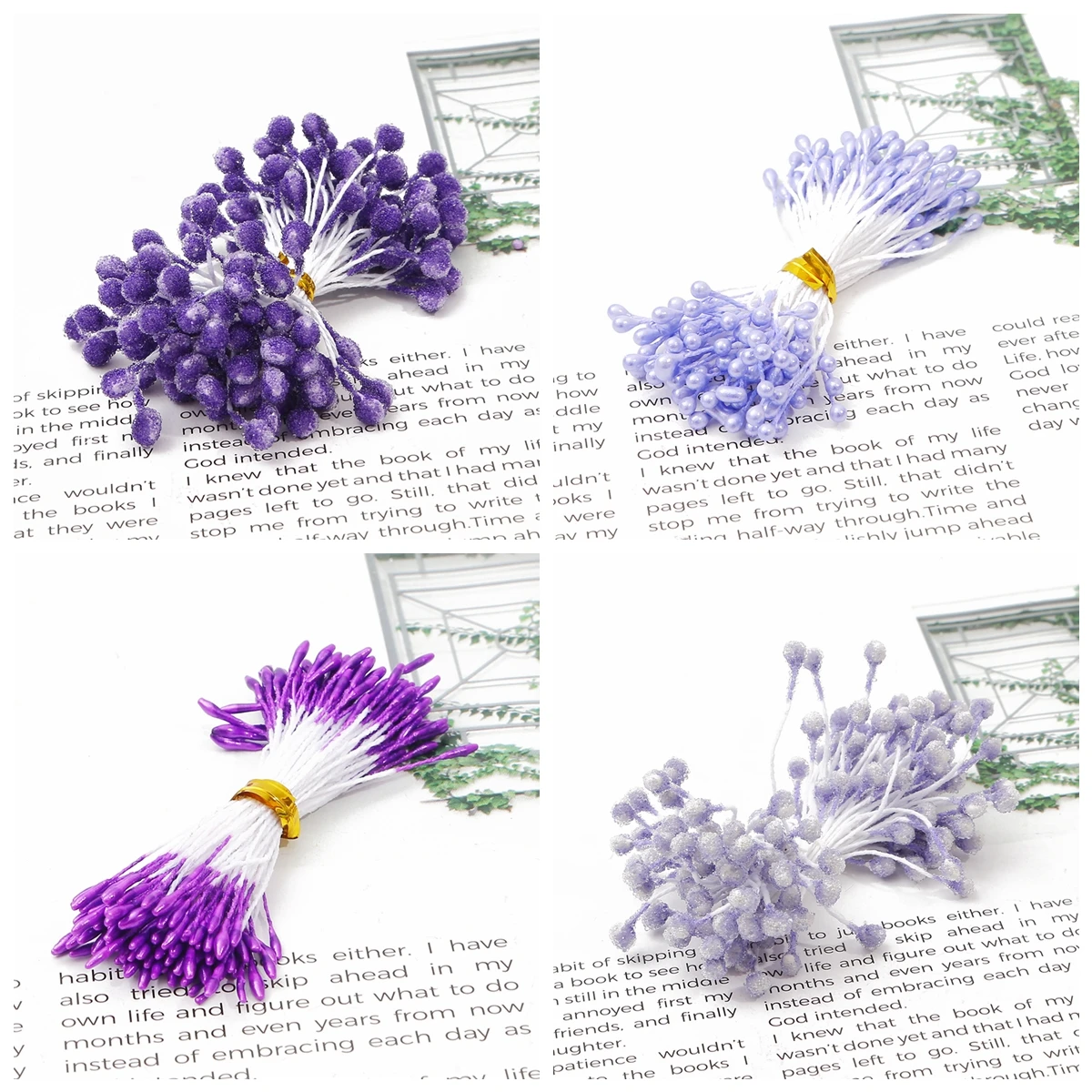 Lila künstliche Blumen simuliert Blumenstrauß Laverder Pflanzenblatt für Hochzeit Blumenzubehör Tischdekoration Party Home Decor – Detail 7