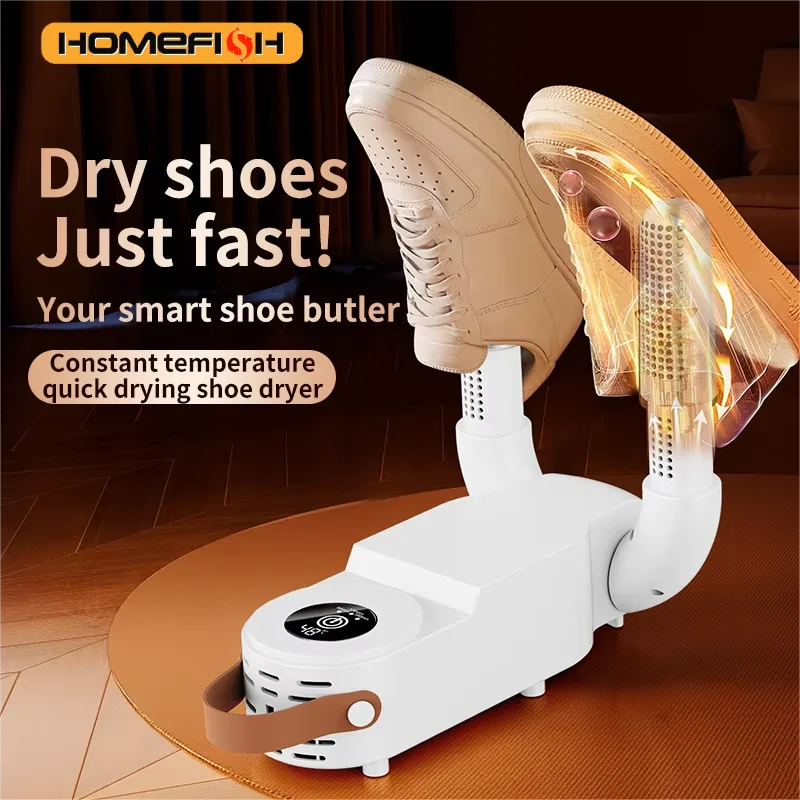 HOMEFISH Intelligenter Schuhtrockner Schnelltrocknend Desodorierend Sterilisierend Einstellbarer Timer Haushalts-Schuhwärmer und -Heizgerät