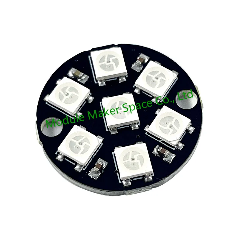1pcs 7-Bit WS2812 5050 RGB LED Light Built-in Full Colored Drive Intelligent Development Board Round Ring Module 7 LED Lamp Bead