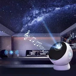 Casa Planetário Estrela Projetor, Galaxy Starry Night Light, 360 ° Ajuste Bluetooth Speaker para Quarto, Presente de Aniversário Kids