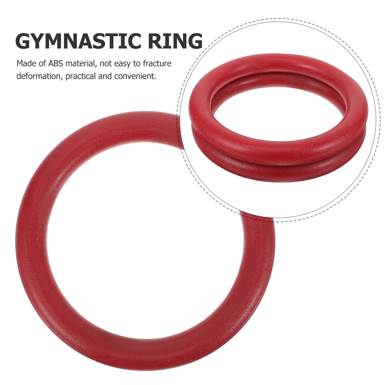 Exercise Rings Sports Gymnastics for Children and Adults Fitness Entertainment Stretching Abs 2pcs (red)