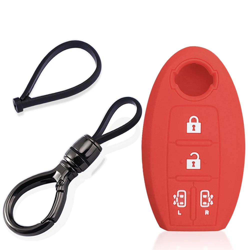 For Nissan Serena Quest Elgrand NV200 Evalia MPV Silicone Car Remote Key Case Holder Cover Keyless Fob Shell Keychain