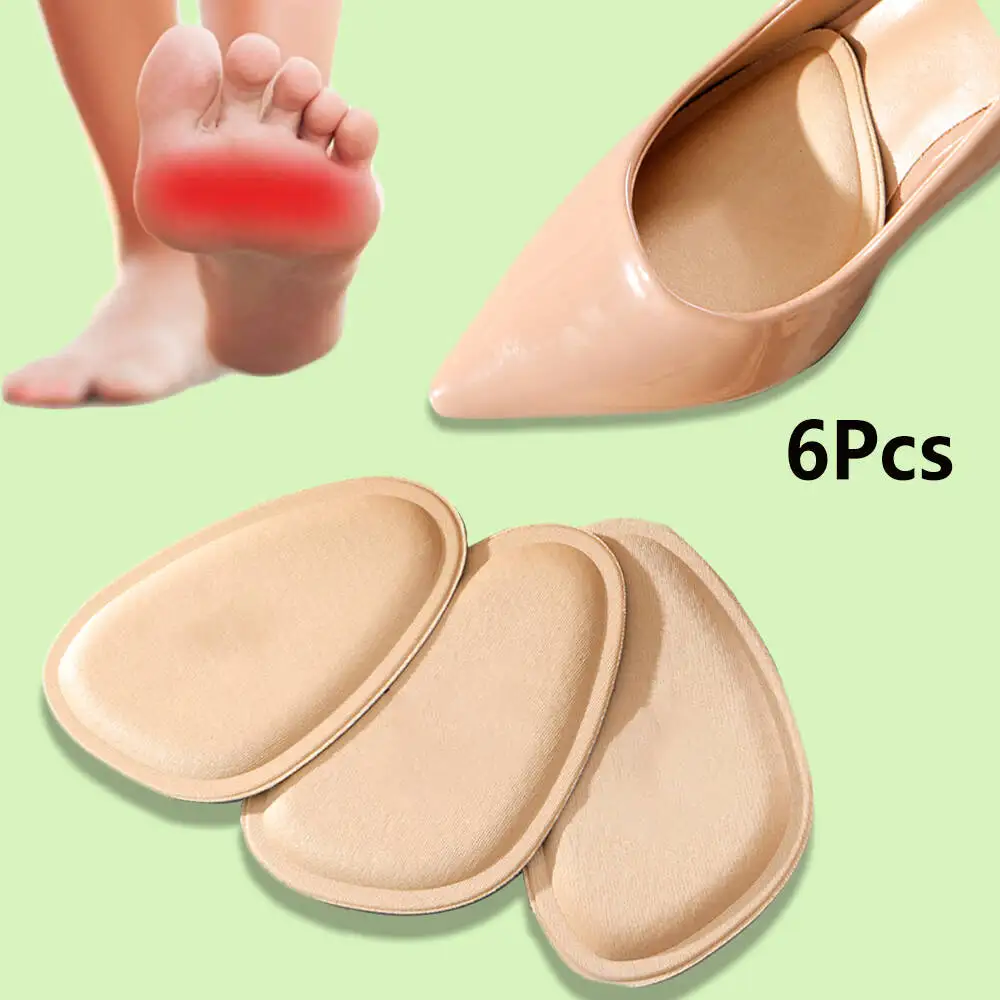 

6Pcs Forefoot Pads Woman High Heel Pain Relief Insoles Sponge Non-slip Shock Absorbing Insole Breathable Foot Pads for Shoes