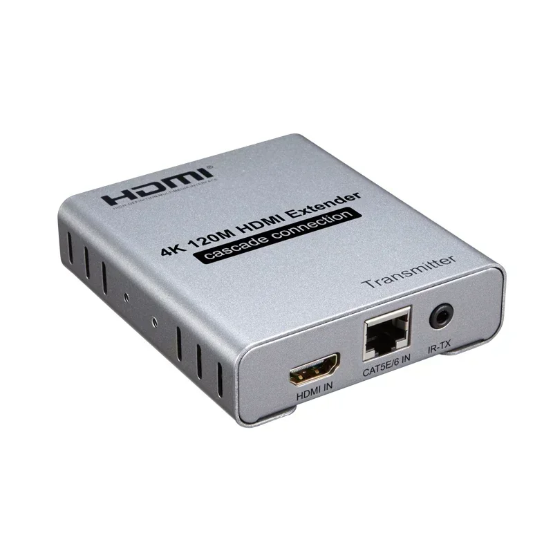 4K 120M HDMI Ethernet Extender Via Cat5e Cat6 RJ45 Cable Video Transmitter Receiver Converter Support 1 to N Cascade Connection