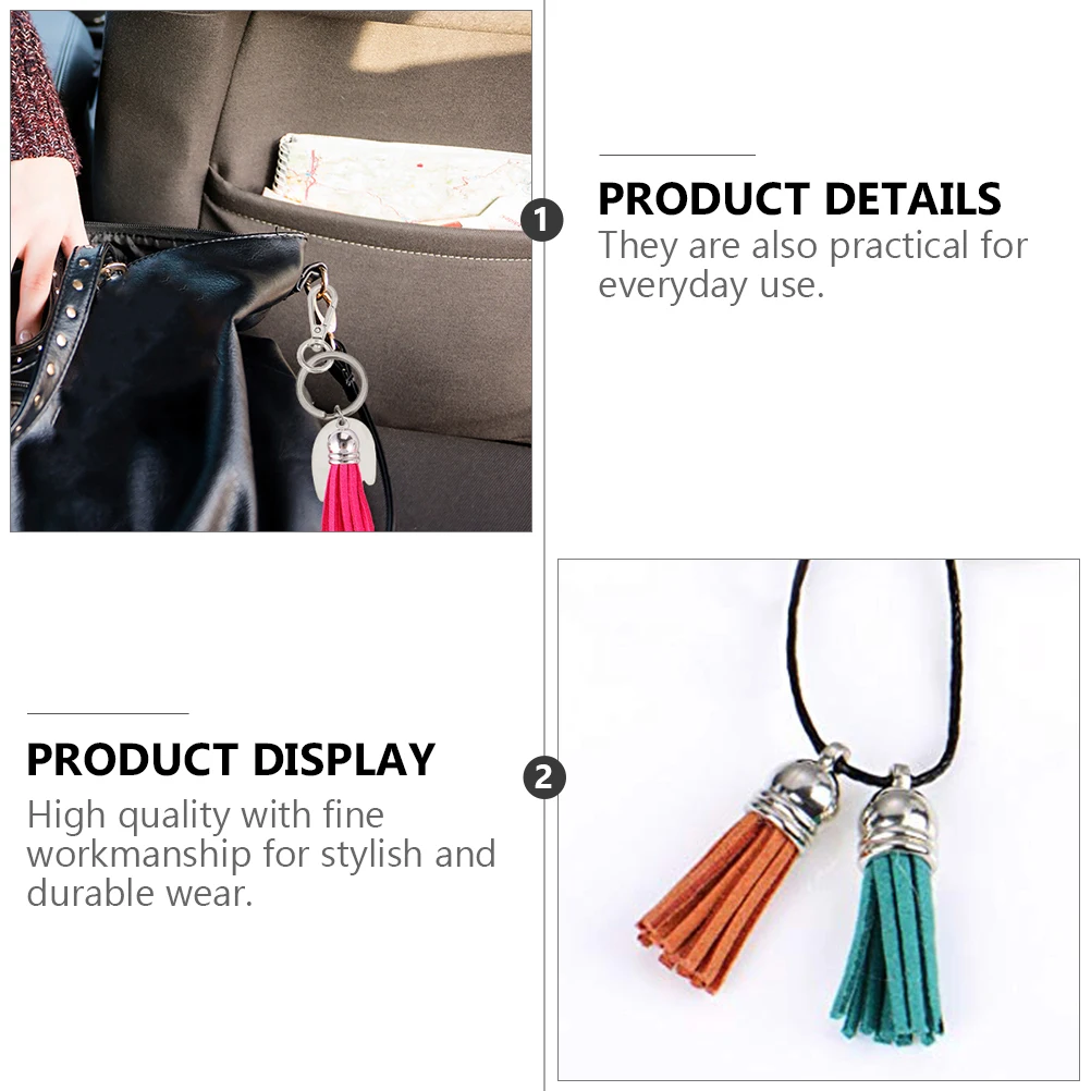 

50 Sets Tassel Keychain DIY Jewelry Accessories Metal Tag Ring Pendant Suite Pendants