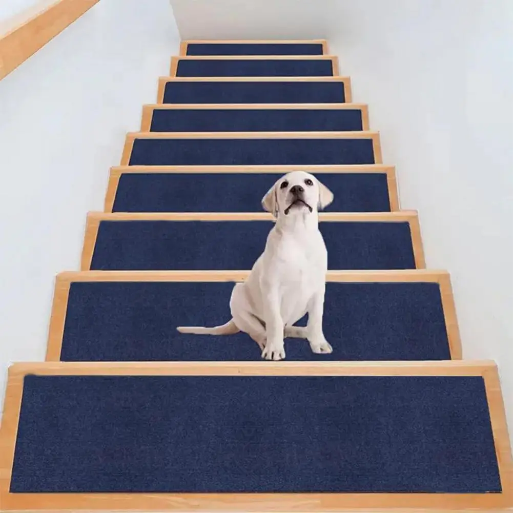 Stair Cover Non slip Self Adhesive Stair Mat Set Washable Wear resistant Step Rug with Contrast for Safety for Stairs