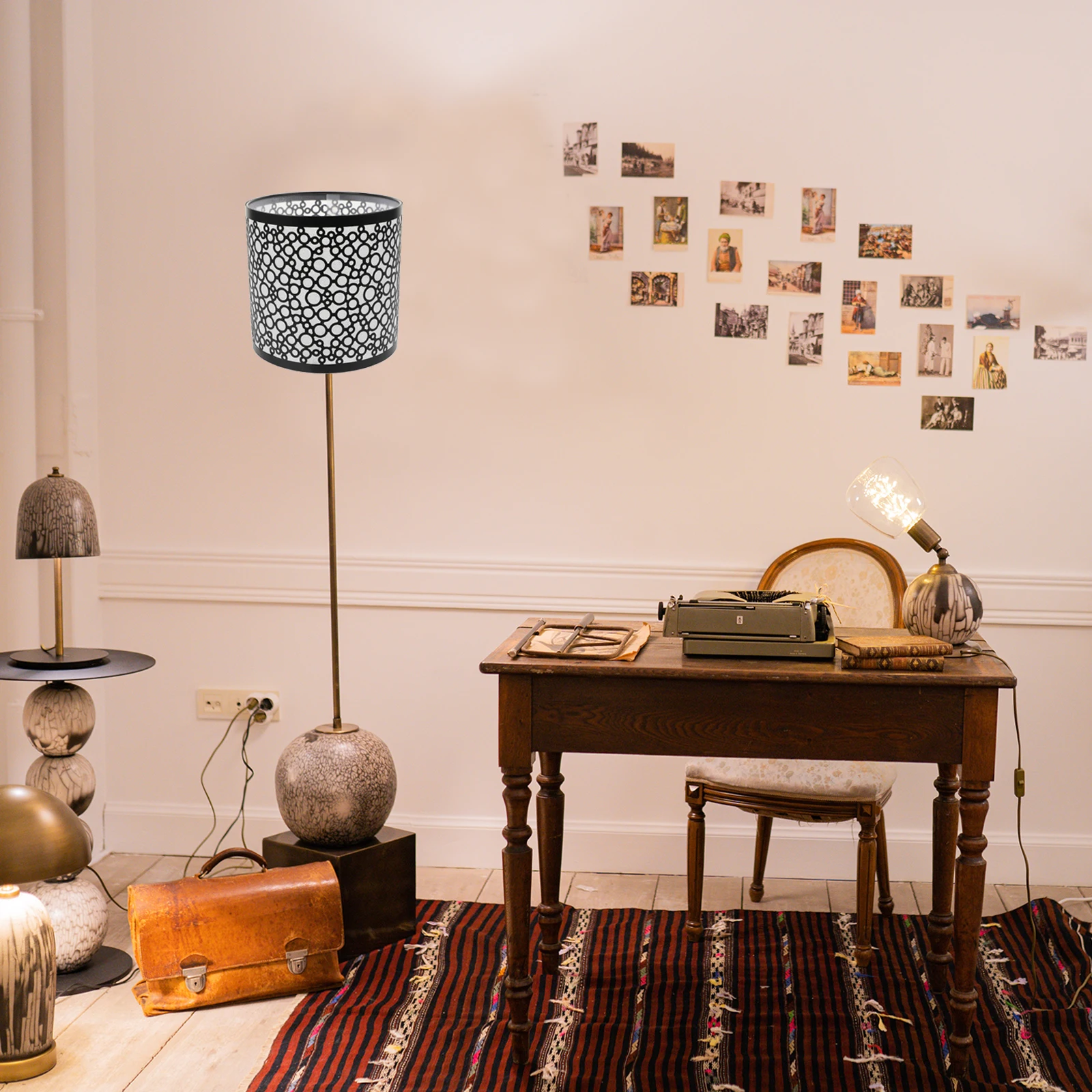 

Iron Lampshade Metal Light Cover Vintage Desk Table Lantern Decor Home Bar Hotel Study Industrial Pendulum Shades Ch Floor