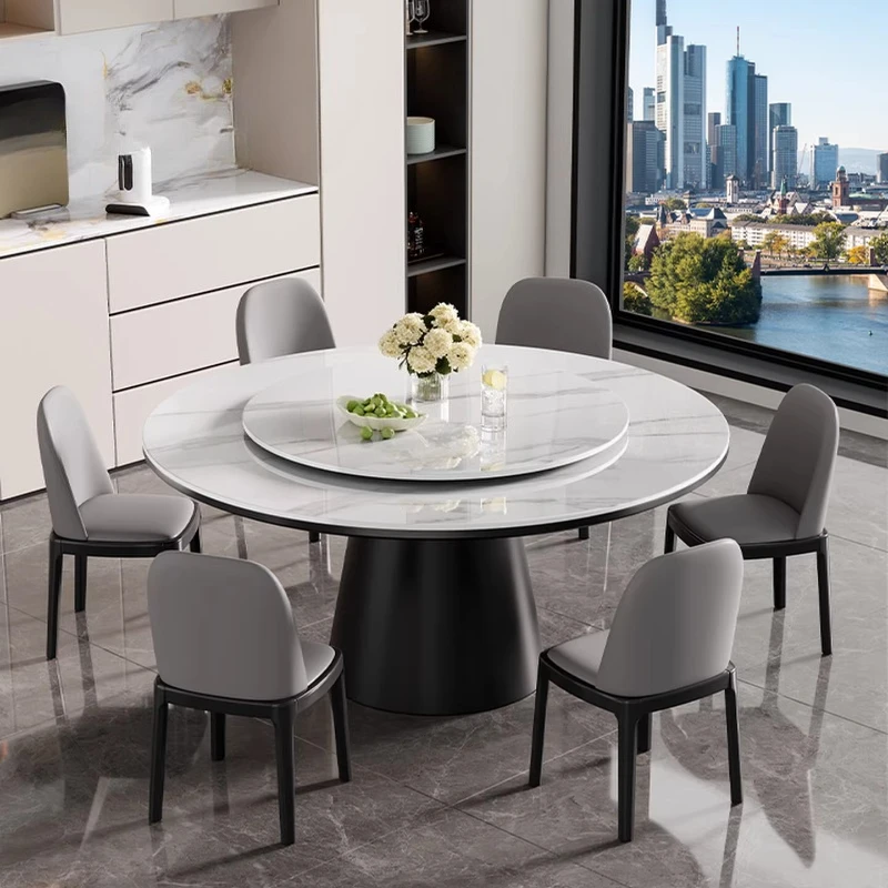 

Круглый современный обеденный стол в скандинавском стиле, роскошный, для гостиной, сервировочный, в стиле середины века, мебель для кухни