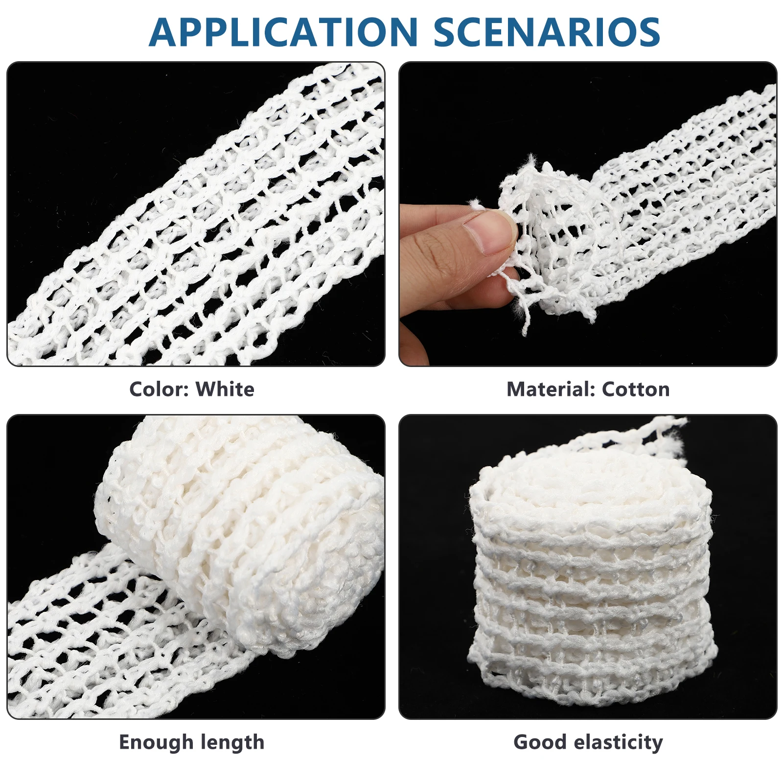 

8pcs Meat Netting Roll Cotton Ham Packaging Sausage Casing Kitchen Supplies Cooking Tool Truss Food Safe Elastic