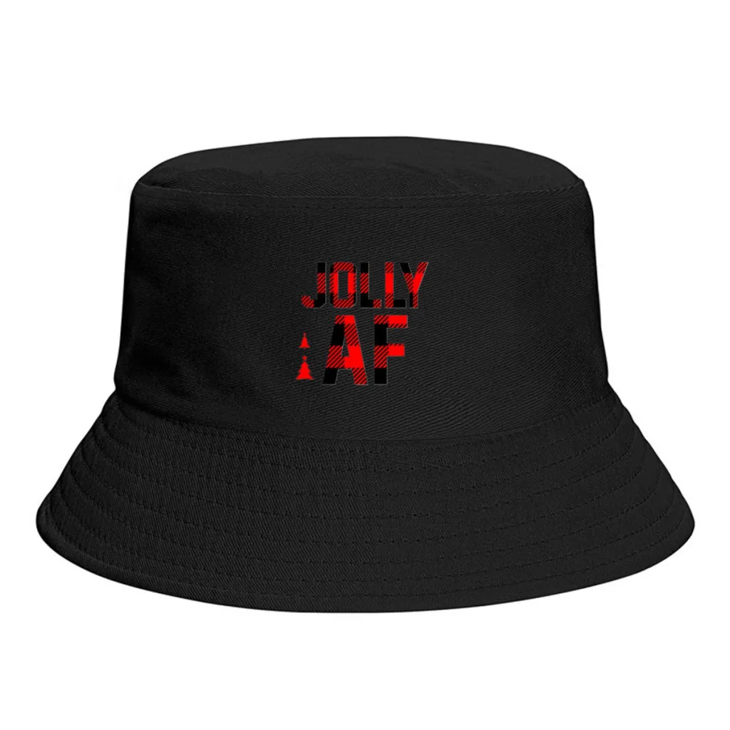 Jolly AF - Funny Christmas UnisexPersonality Bucket Hats Fishermen Caps Outdoor Casual Cap Sunscreen Hat