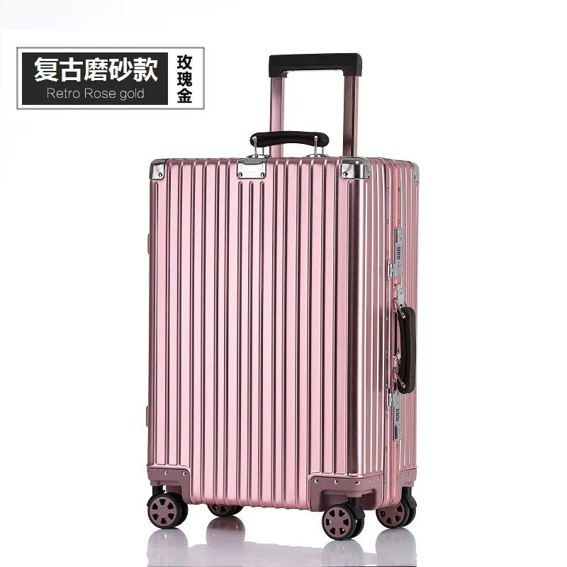 Hot Sale All Aluminum Magnesium Alloy Vintage Travel Luggage Unisex Carry TSA Custom Lock Suitcase Spinner Wheels Manufacture