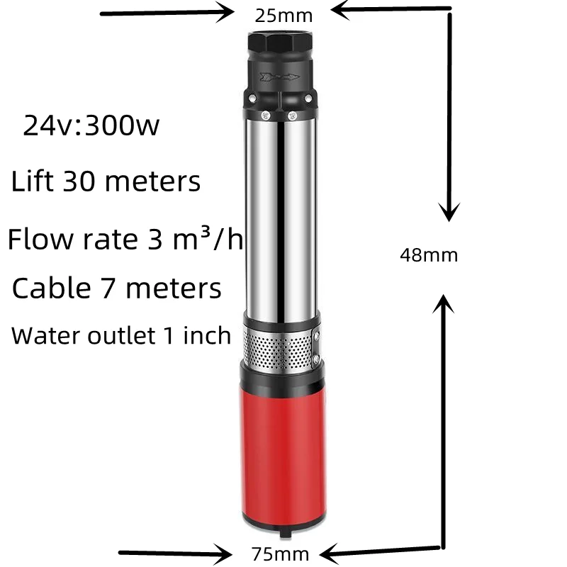 Imagem -03 - Bomba de Água Solar Dc12v24v48v Irrigação Agrícola Bomba de Poço Profundo Bomba Submersível de Jardim dc