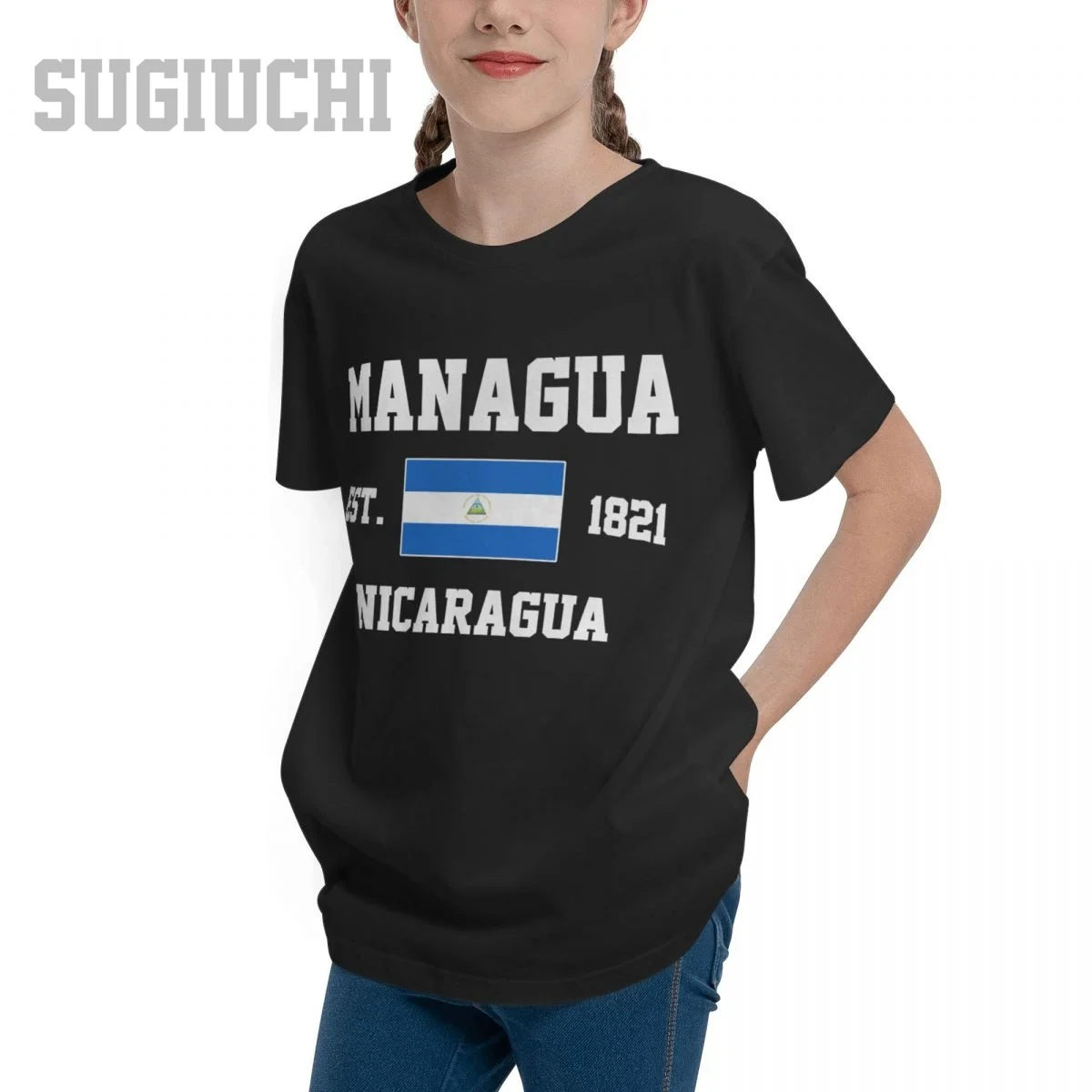 Unisex Youth Boy/Girl Nicaragua EST.1821 Managua Capital T-shirt Kids tshirt tee 100% Cotton T Shirt o-neck short Children