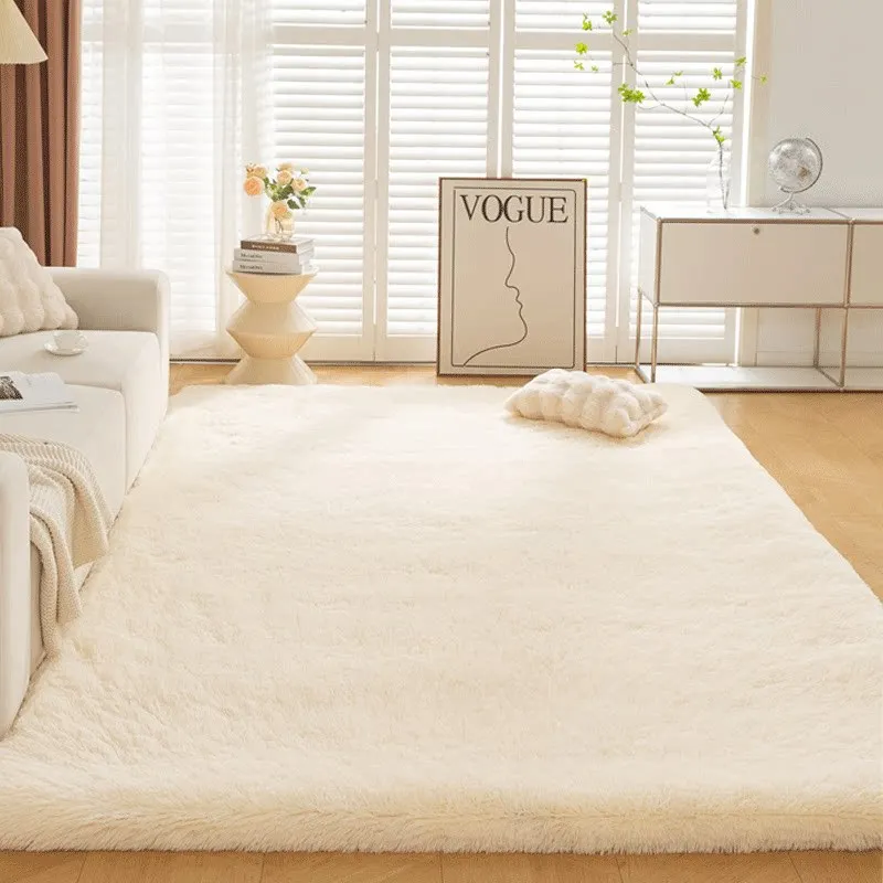 40x120cm Rectangular Home Floor Mat Modern Style Solid Color Living Room Decoration Soft Long Plush Bedroom Bedside Foot Pads