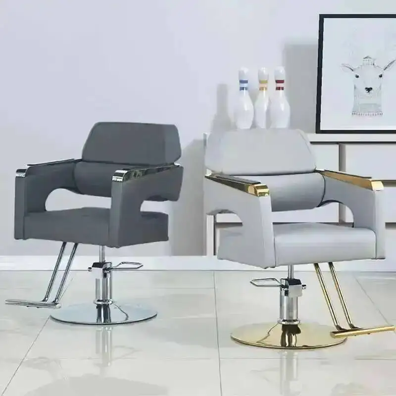 Chair Steel Stainless Luxury Light Professional Barber Salon Chairs for Hair Stylist Beauty Salon Lift Hairdressing Tattoo Chair