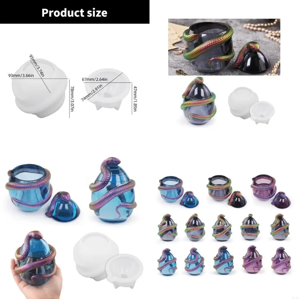 91AF Practical Sturdy Silicone Mould Accessory for Crafting Detailed Snake Eggs Jar