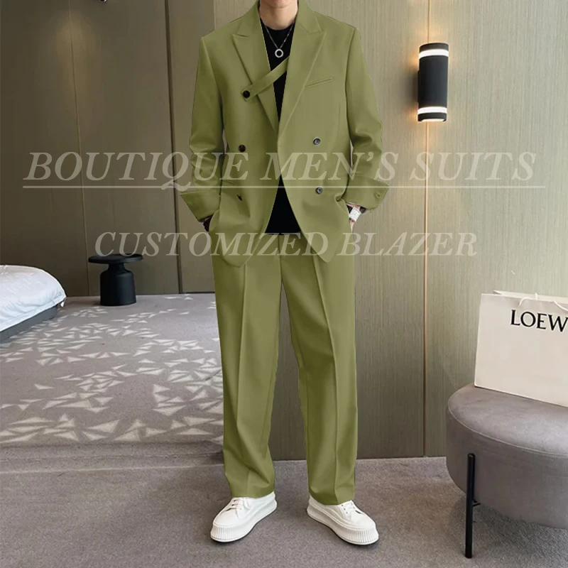 

Standard Suits for Men High Quality 2 Piece Jacket Pants Sets Luxury Wedding Full Sets Customzied Male Clothing Costume Homme