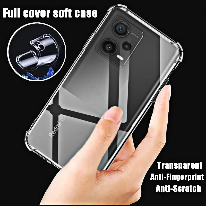 حافظة لهاتف شاومي ريدمي نوت 12 برو من السيليكون الناعم ، أغطية شفافة ، 12 برو بلس ، 6.67 بوصة ، 22101316UCP