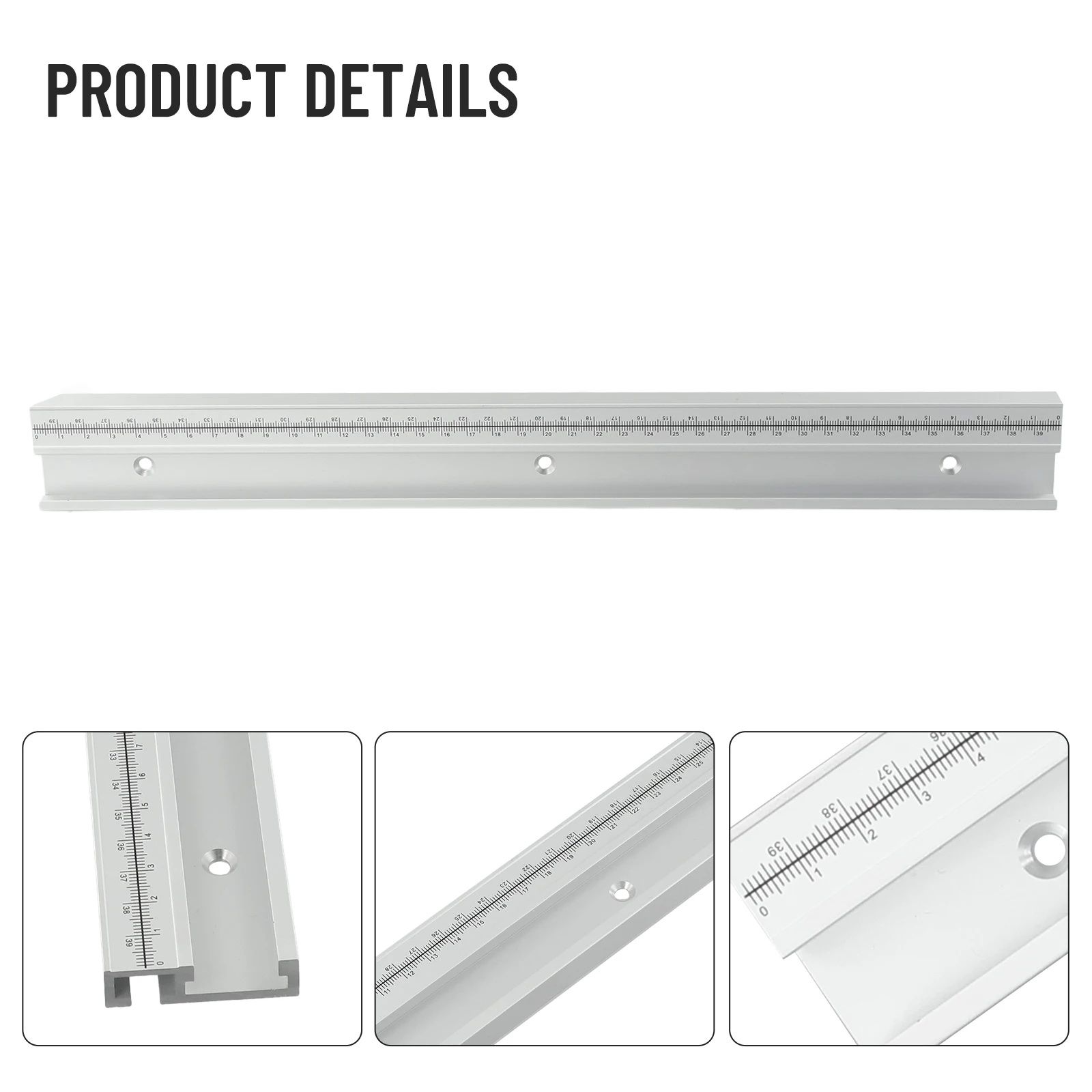 45 Degree T Slot Miter Track in Aluminum Alloy Featuring Scale Slot for Accurate Alignment on Table Saws and Router Tables