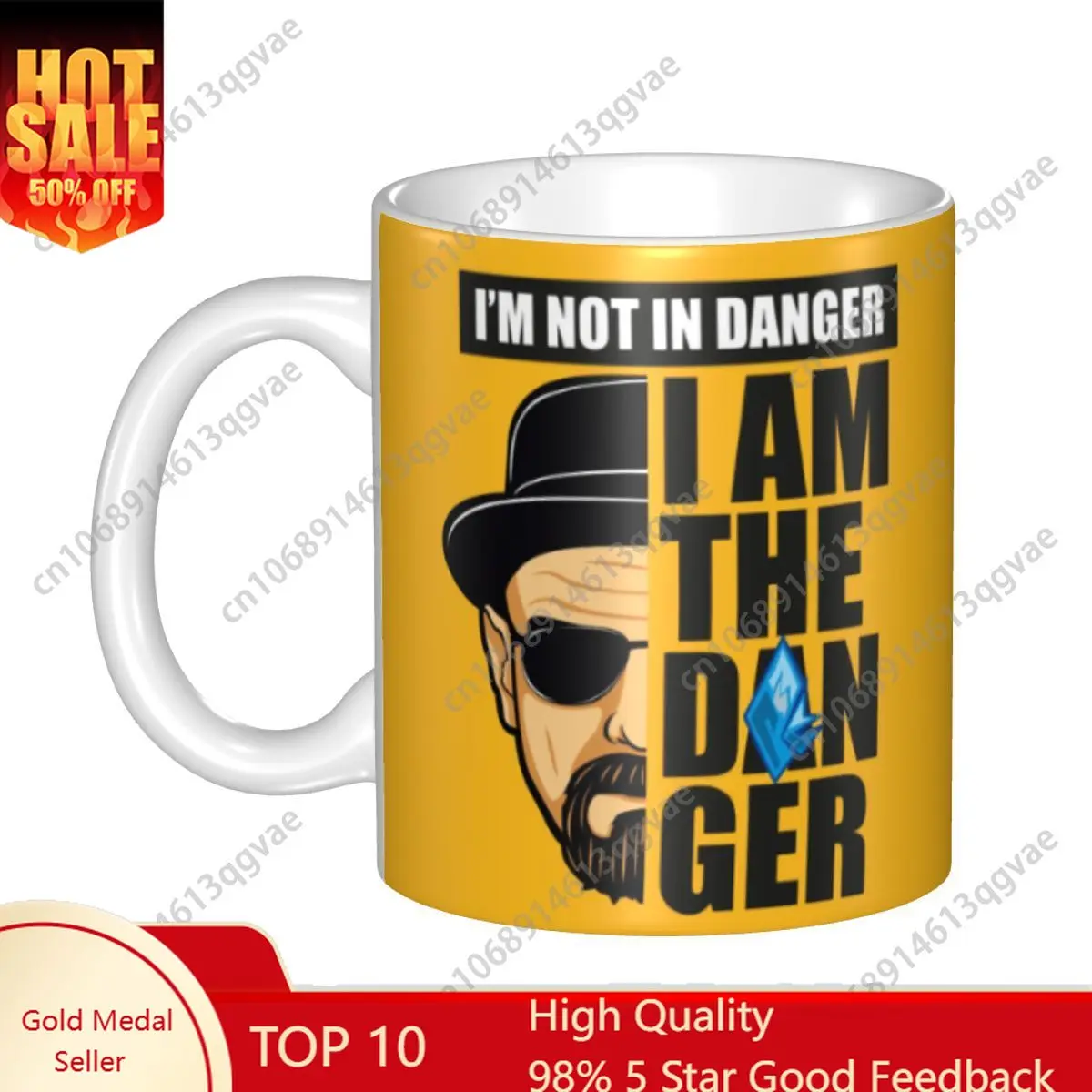 

Heisenberg I Am The Danger Mug Personalized Breaking Bad Walter White Coffee Ceramic Mug Cup Creative Present