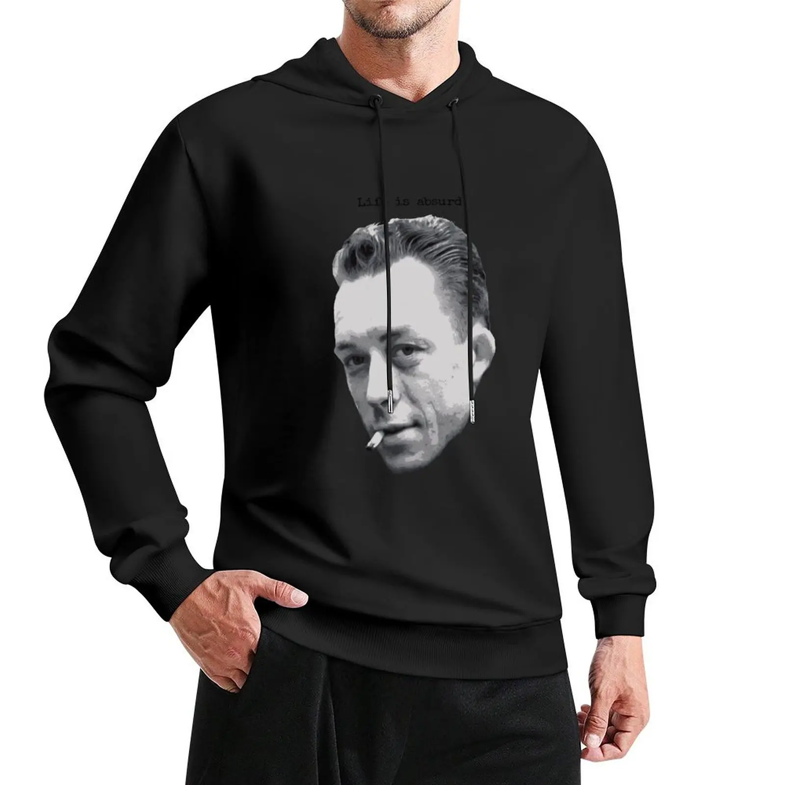 

Albert Camus ~ Life is absurd (dark text for light products) Pullover Hoodie men's coat man hoodie