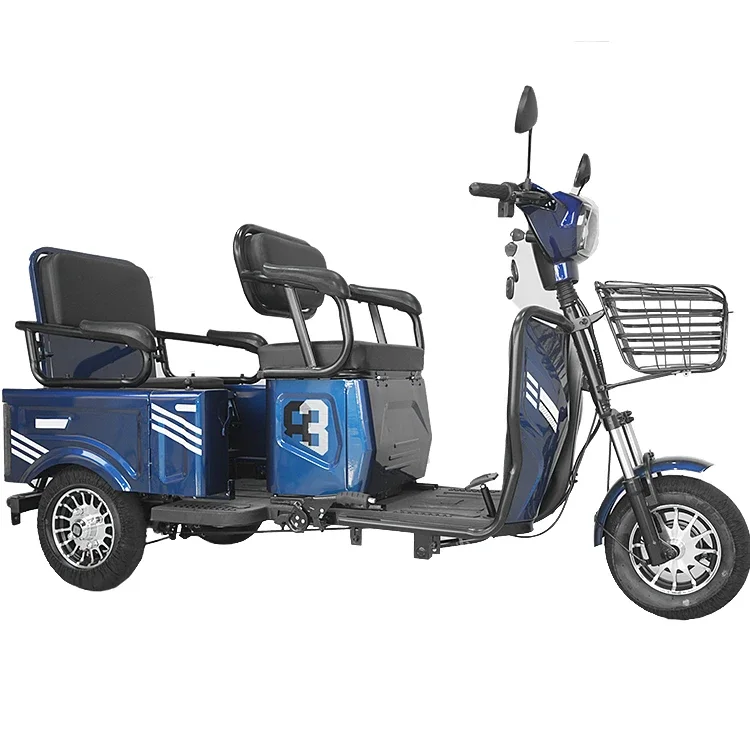 Wholesale Hot Sale 600w 20AH 3 Wheel Lead Acid Battery Vacuum Tire Two Seats Electric Tricycle for Elder