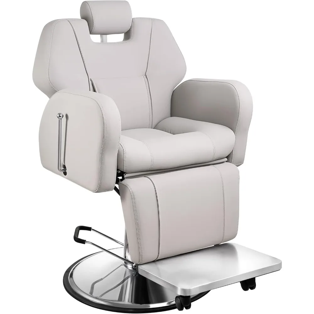 Barber Chair, Reclining Salon Chair for Hair Stylist, Hair Salon Chair All-Purpose Hair Chair with Heavy-duty Steel Frame