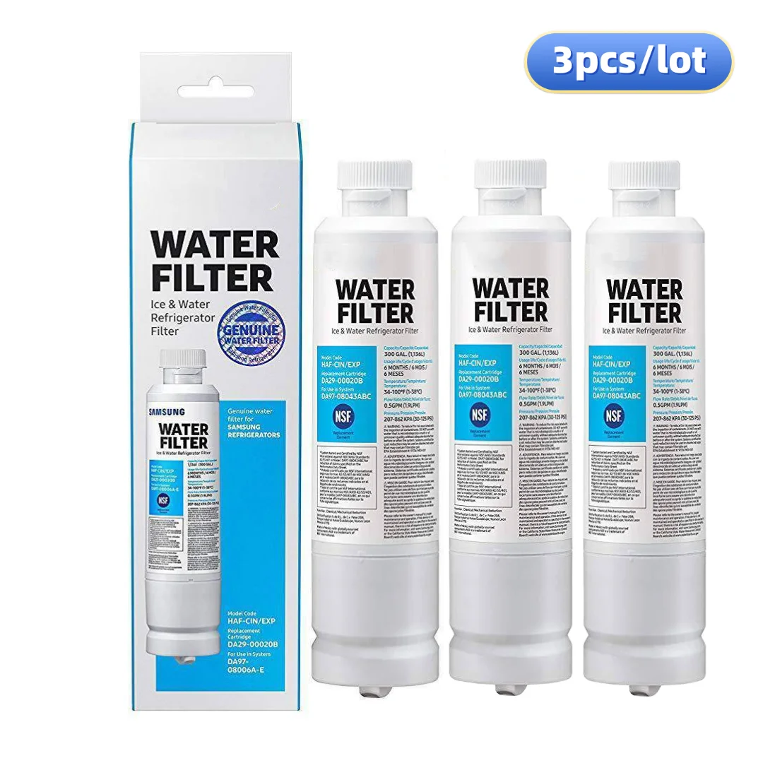 

3 Pack DA29-00020B Refrigerator Water Filter for Samsung DA29-00020A/B HAF-CIN/EXP RF263BEAESR RF28JBEDBSG RF4287HARS Many More