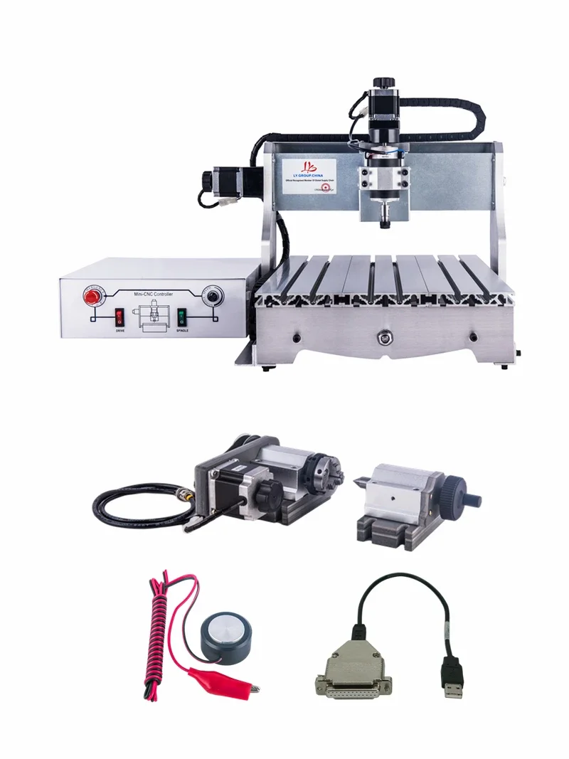 CNC 3040 3/4Axis Wood Engraving Router 800W Metal Milling PCB Carving Cutting Machine Lathe with Rotary Axis PCB Engraver 220V