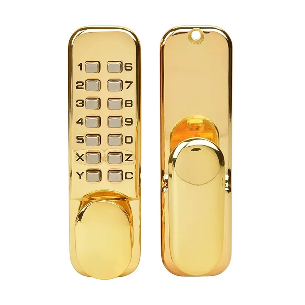 Zinc Alloy Keyless Door Lock Mechanical Combination Safety Code for Home Handle Hardware  Gold