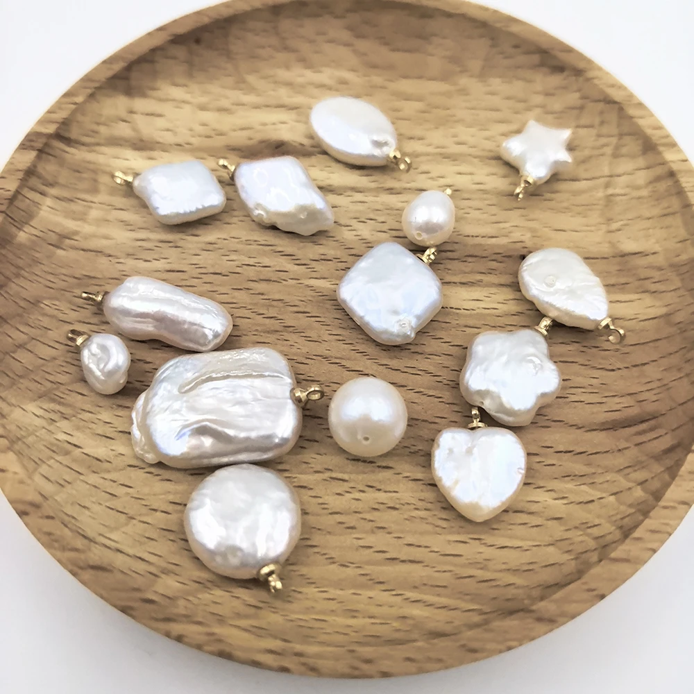 1PCS Baroque Shaped Pearl Pendant  Heart-Shaped Pentagram Pearl Pendant DIY Making Jewelry Necklace Earrings Pearl Jewelry