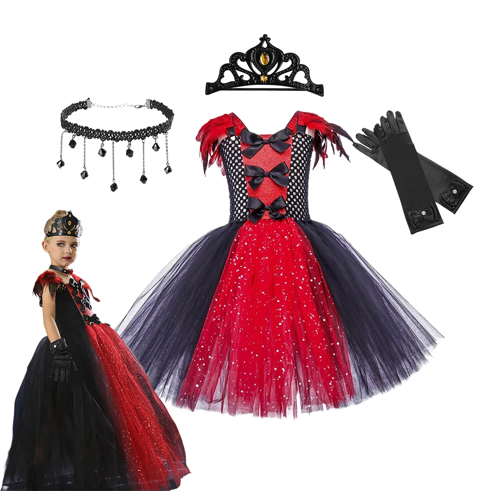 

2023 Cosplay Witch Costume for Girls Halloween Tutu Knee Dress with Hat Broom Headgear Kids Carnival Cosplay Party Outfit Set