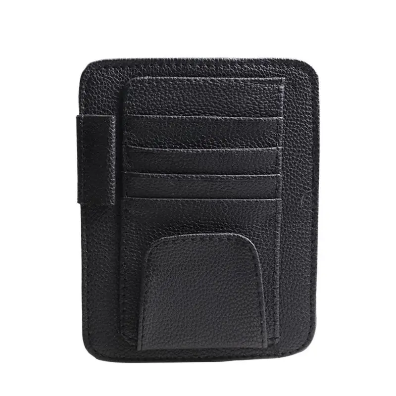 Auto Visor Document Holder Car Card Sleeve Pocket Organizer Visor Document Holder With Sunglasses Clip For Vehicle Truck