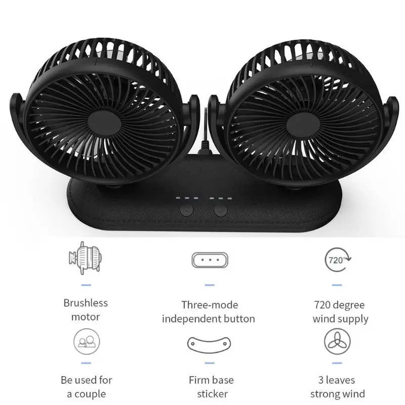 Auto doppia per ventola testa rotazione 360 gradi ventilazione condizionatore d Mini Air Coo