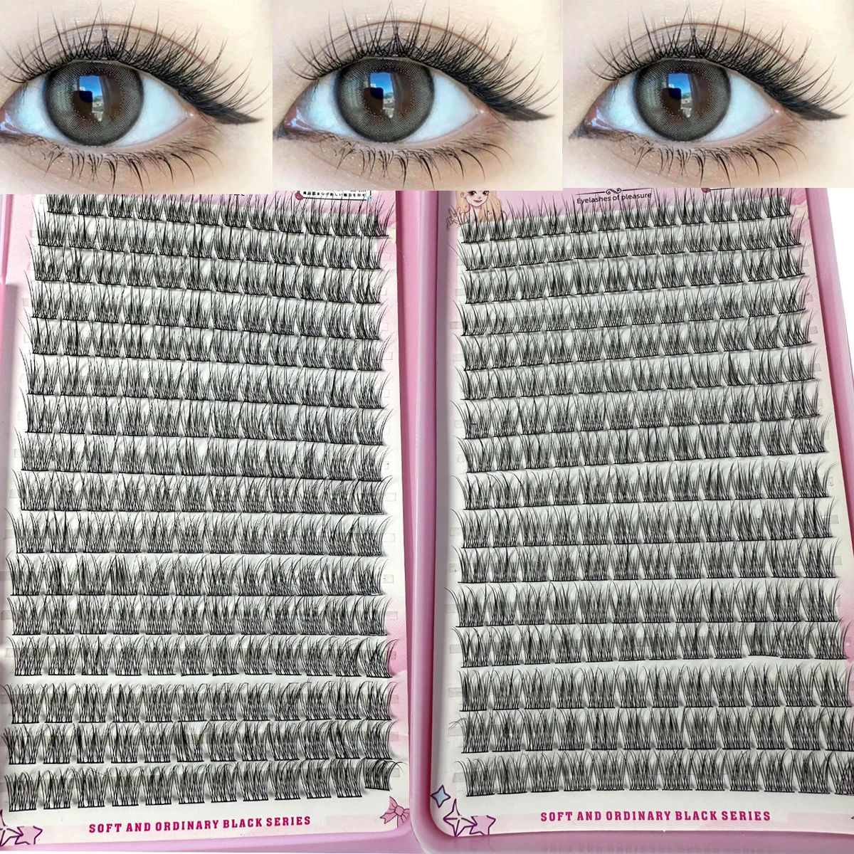 Faux-cils sectionnels de style sirène, grande capacité, 32 rangées, greffage automatique, pour usage personnel et à la mode, bricolage