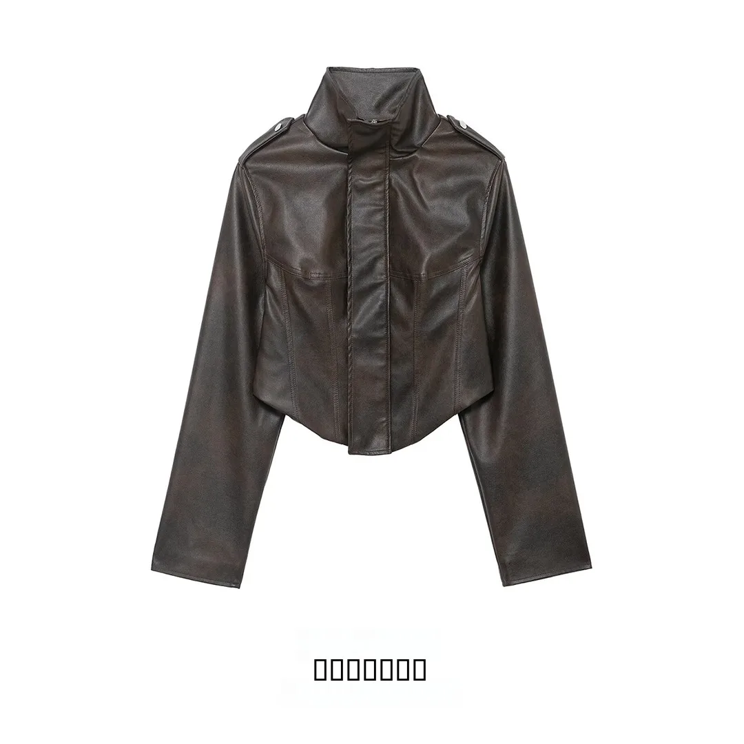 เสื้อโค้ทหนังผู้หญิง ดีไซน์ทันสมัย แต่งซิป แบรนด์ KASLEAD รุ่นใหม่ล่าสุด