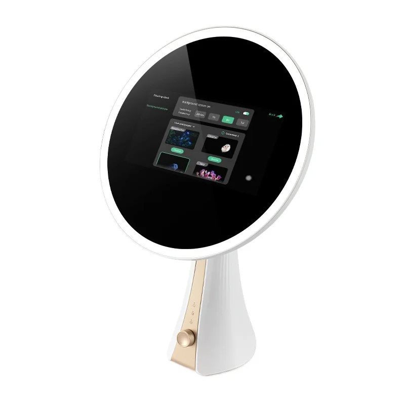 AI Smart Makeup Mirror LED Beauty Bluetooth Speaker Makeup Teaching Skin Test Alarm Clock Brushing Instruction