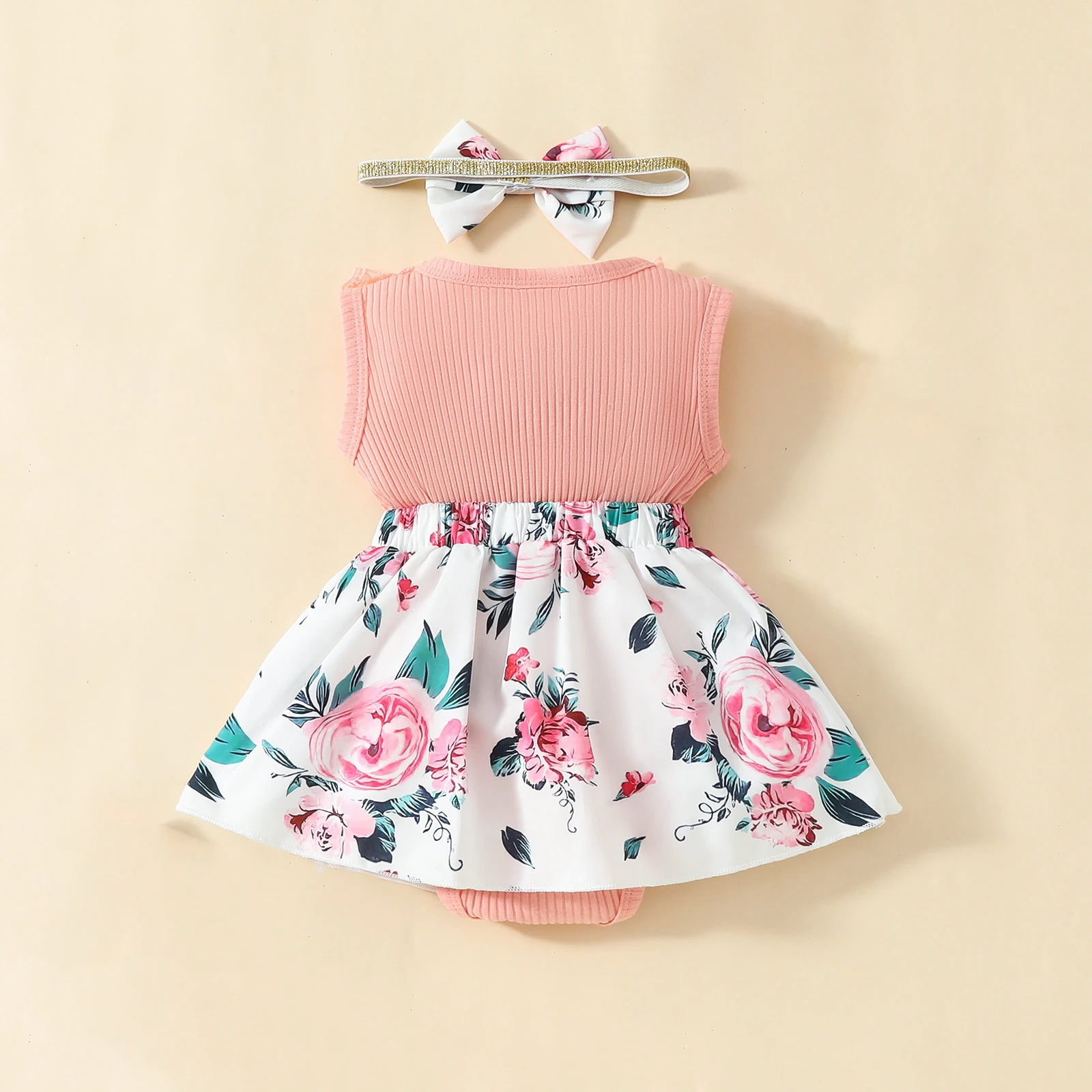 Pakaian bayi perempuan 3 6 9 12 18 bulan baru lahir Ruffle Butt Romper Daisy overall Jumpsuit pakaian musim panas