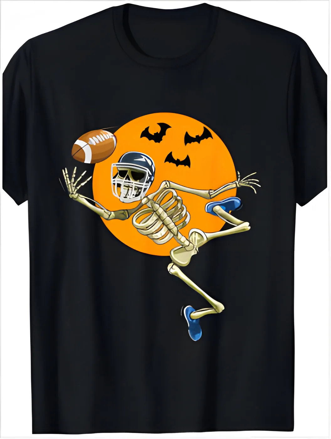 

New, Football Skeleton Halloween Men's Football Fan T-shirt