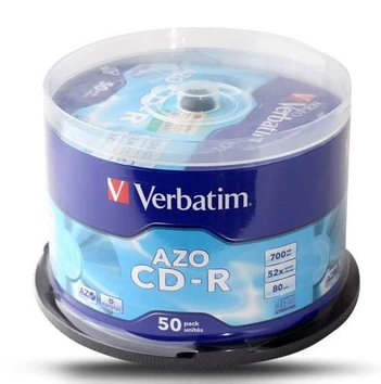 

Verbatim AZO CD Disc Blank Blue CD Disk Azo CDR Discs 80min 700MB 52X 50Pcs/Lot