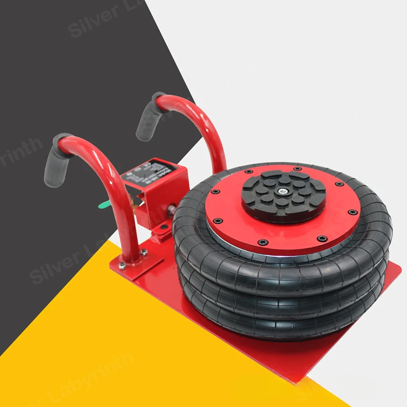 3 Tons Pneumatic Car Jack Triple-bag Air Jack Hand-end Type Car Lifting Equipment Garage Repair Shop Car Jack 15CM-40CM