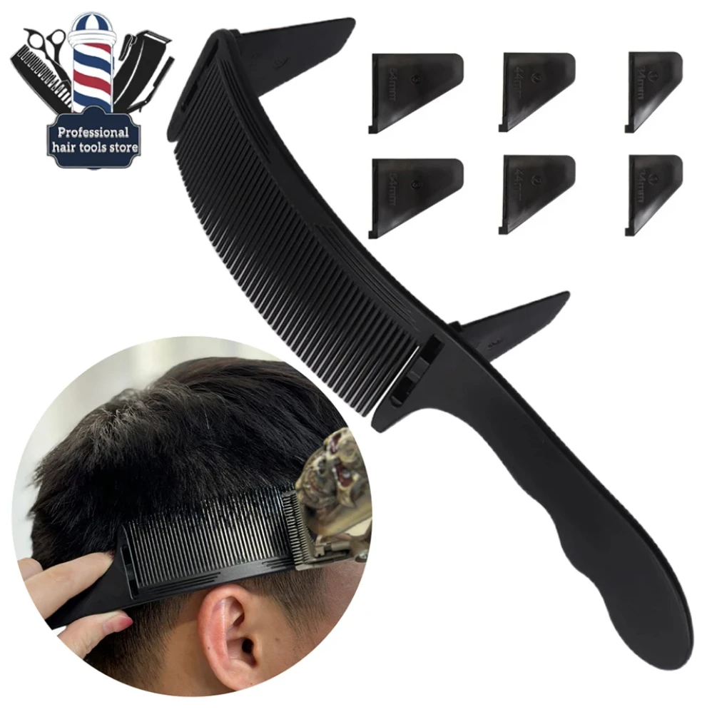 

Curved Hair Clipping Cutting Arced Comb Barber Flat Top Haircut Comb Professional Hair Cutting Curved Positioning Comb