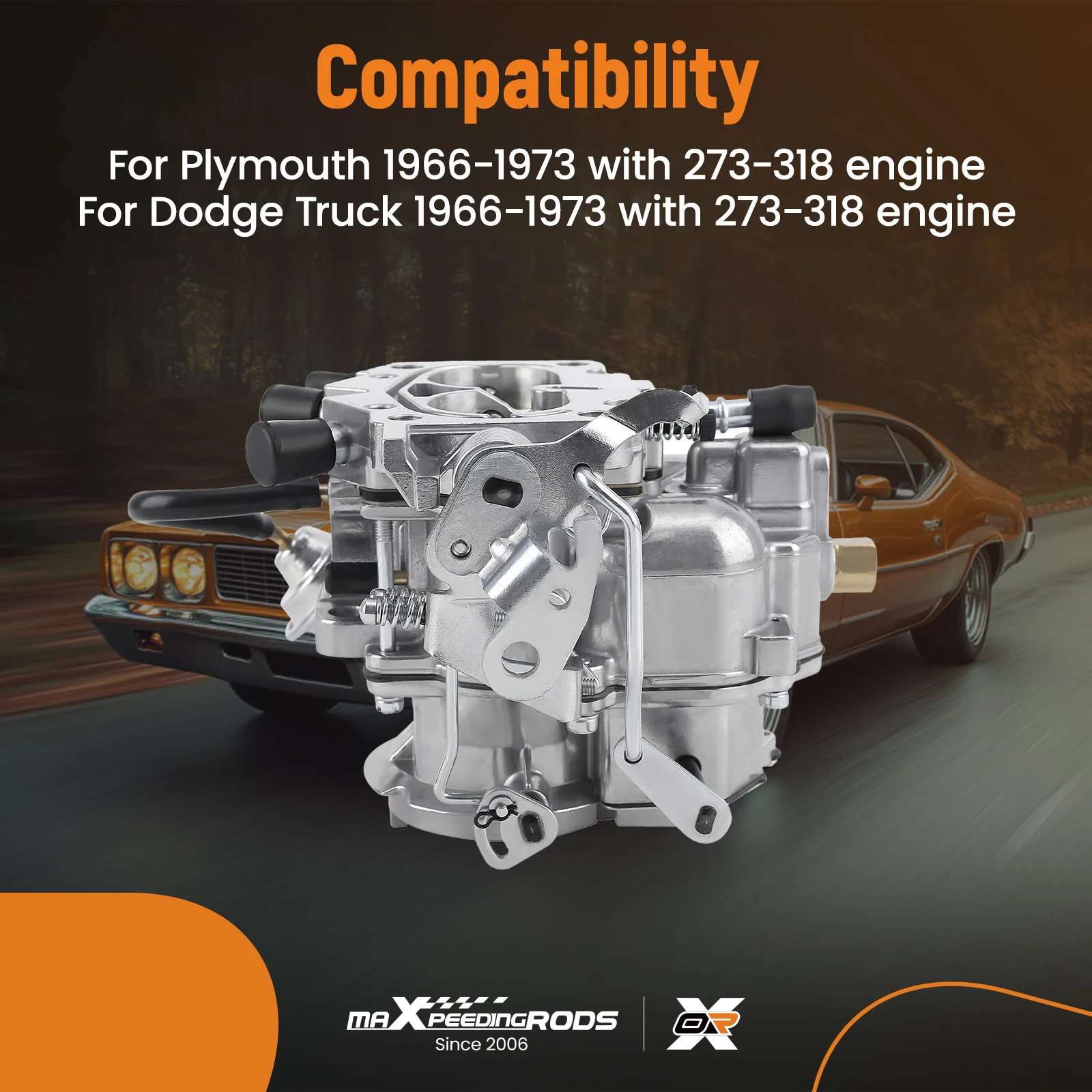 2 Barrel Carburetor carby for Dodge Plymouth Engines 1966-1973 82.2mm×47.5mm for Plymouth Models view 6