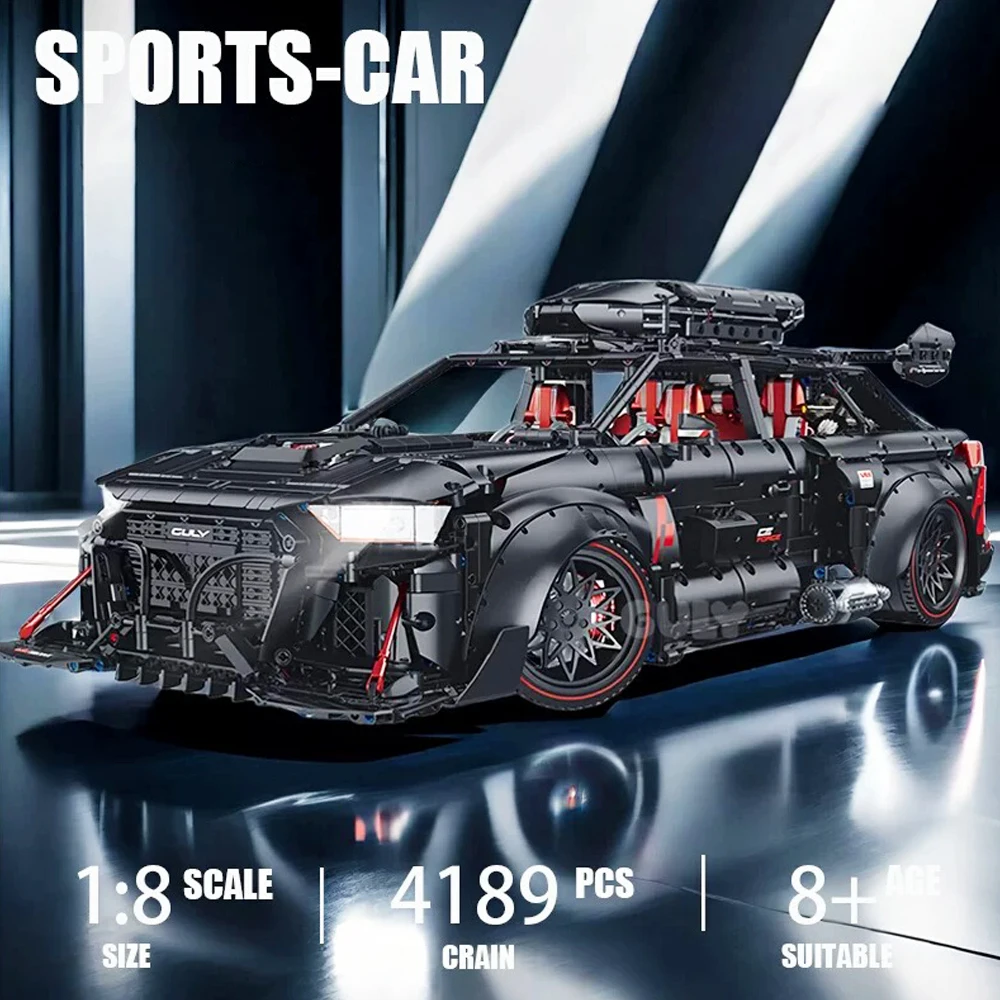 

1:8 Technical RS6 Racing Sport Car Building Block City Mechanical Speed Vehicle Model Brick Toys For Kid Birthday Gift