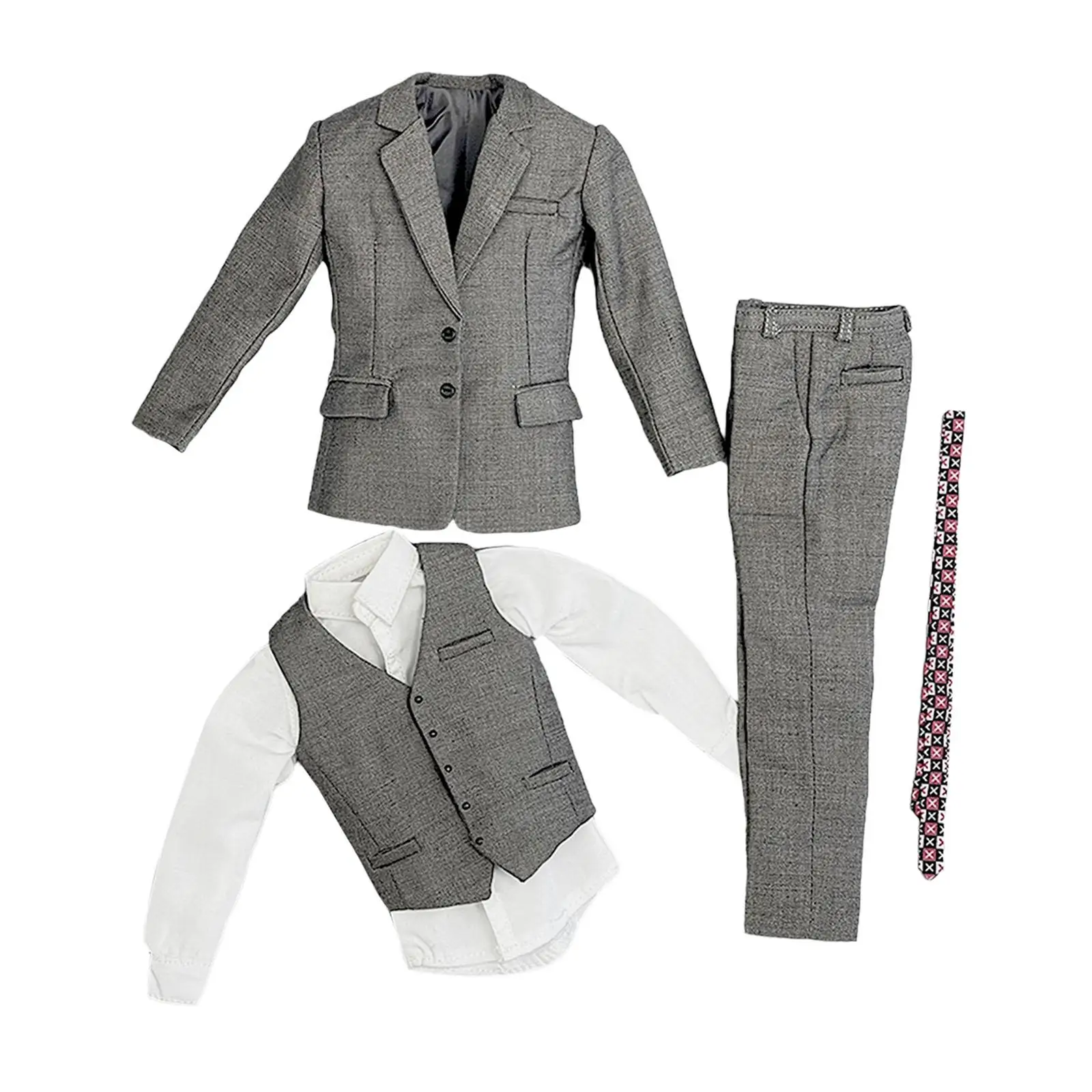 1/6 Scale Gray Suit Stylish Handmade Clothing Formal Outfits Clothes for 12inch Male Doll Figures Costume Accessories Dress up